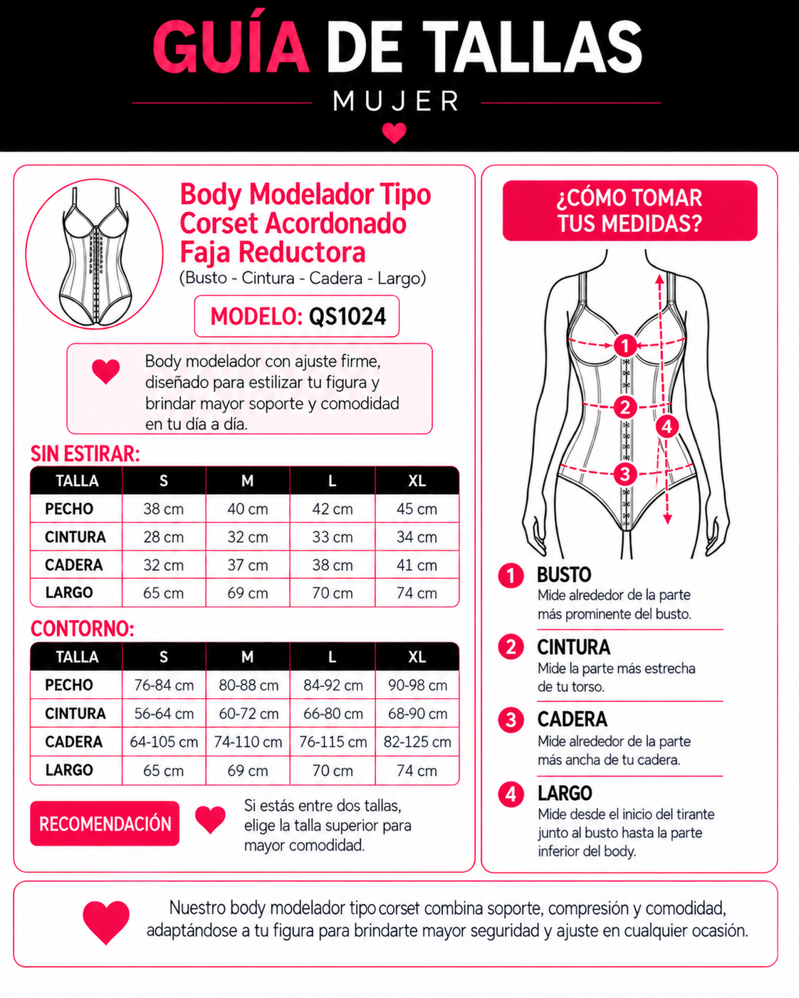 Body Modelador Tipo Corset Acordonado Faja Reductora - QS1024