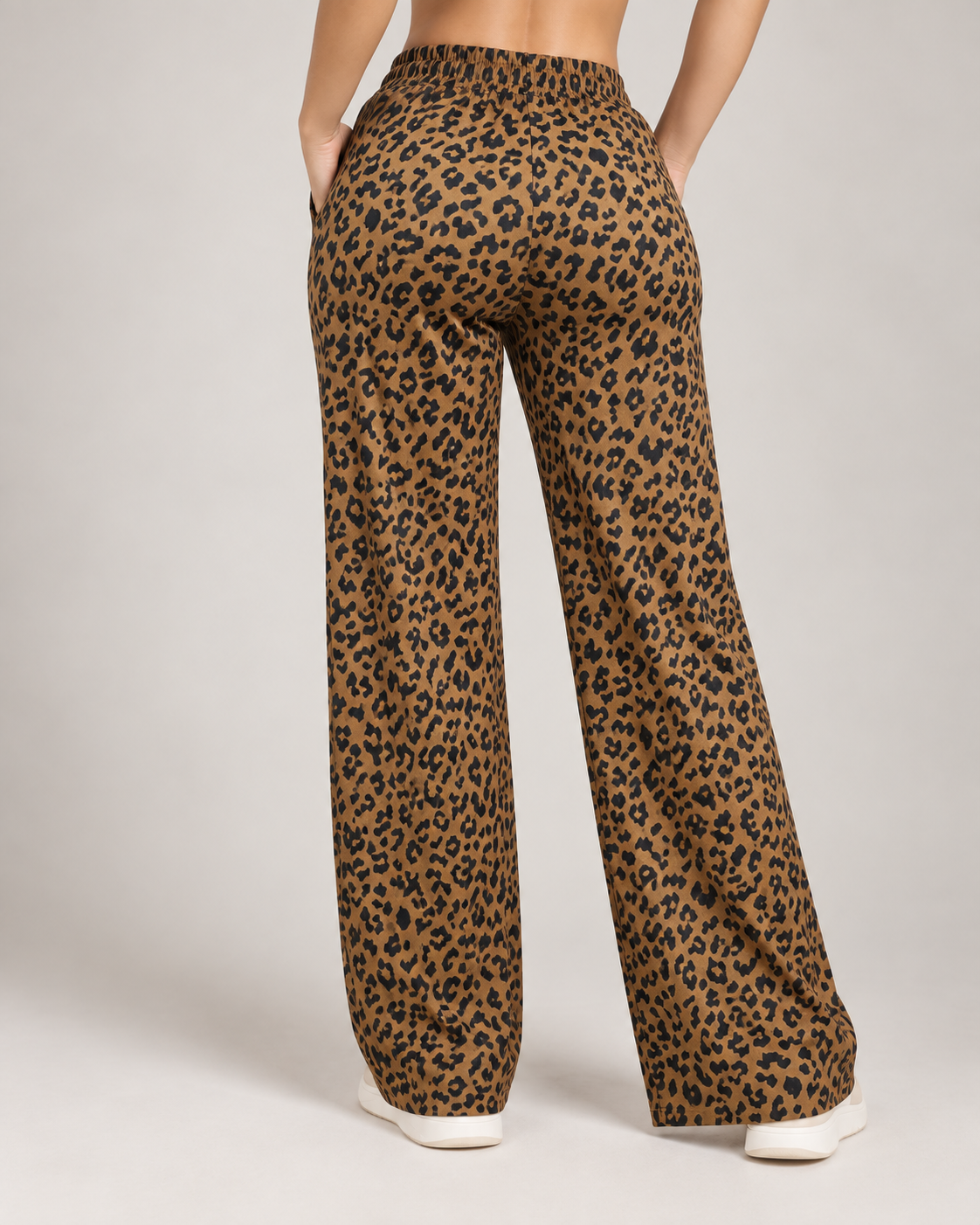 Pantalón Palazzo Mujer Animal Print con Bolsillos Elasticado - LQ1050