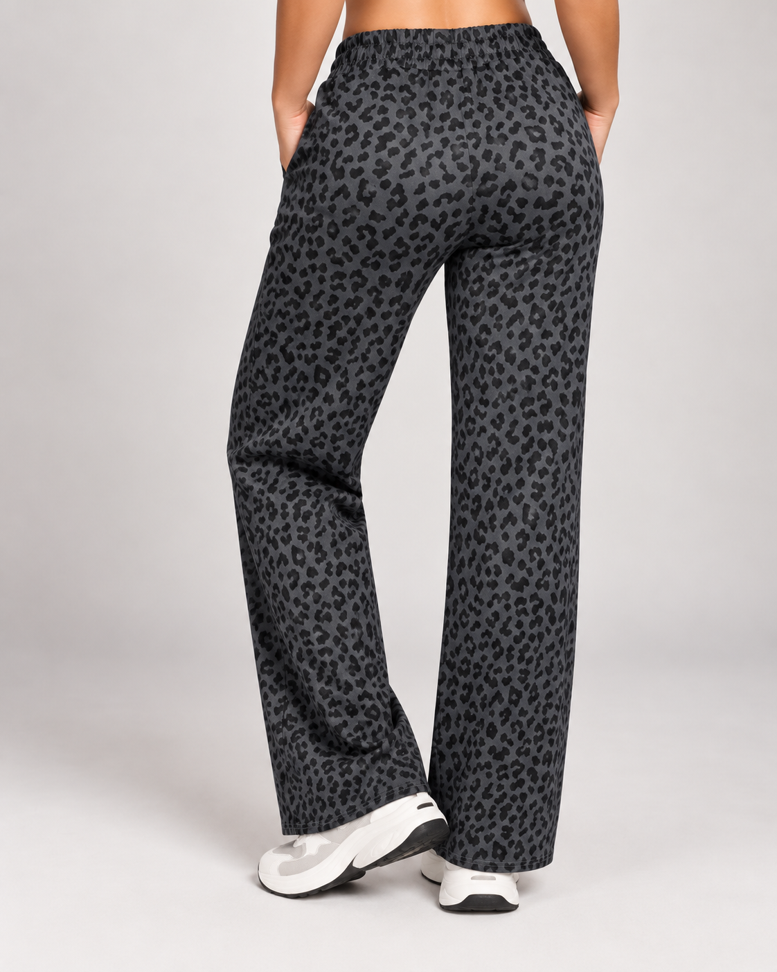 Pantalón Palazzo Mujer Animal Print con Bolsillos Elasticado - LQ1050