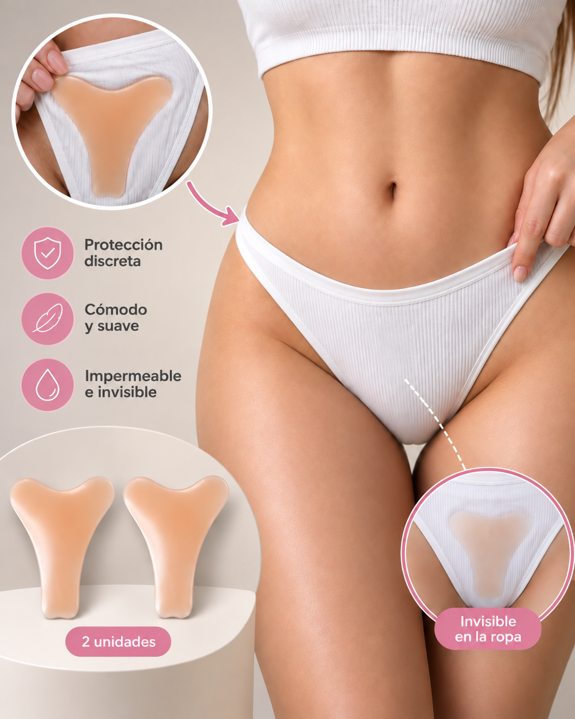 Parche Corrector De Silicona Invisible Reutilizable Mujer - RT031