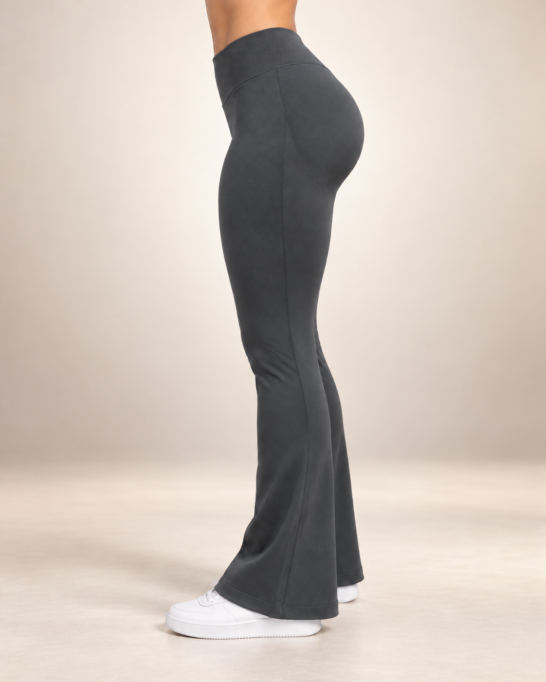Calza Mujer Flare Acampanada Push Up Corte V Tiro Medio - YJ380