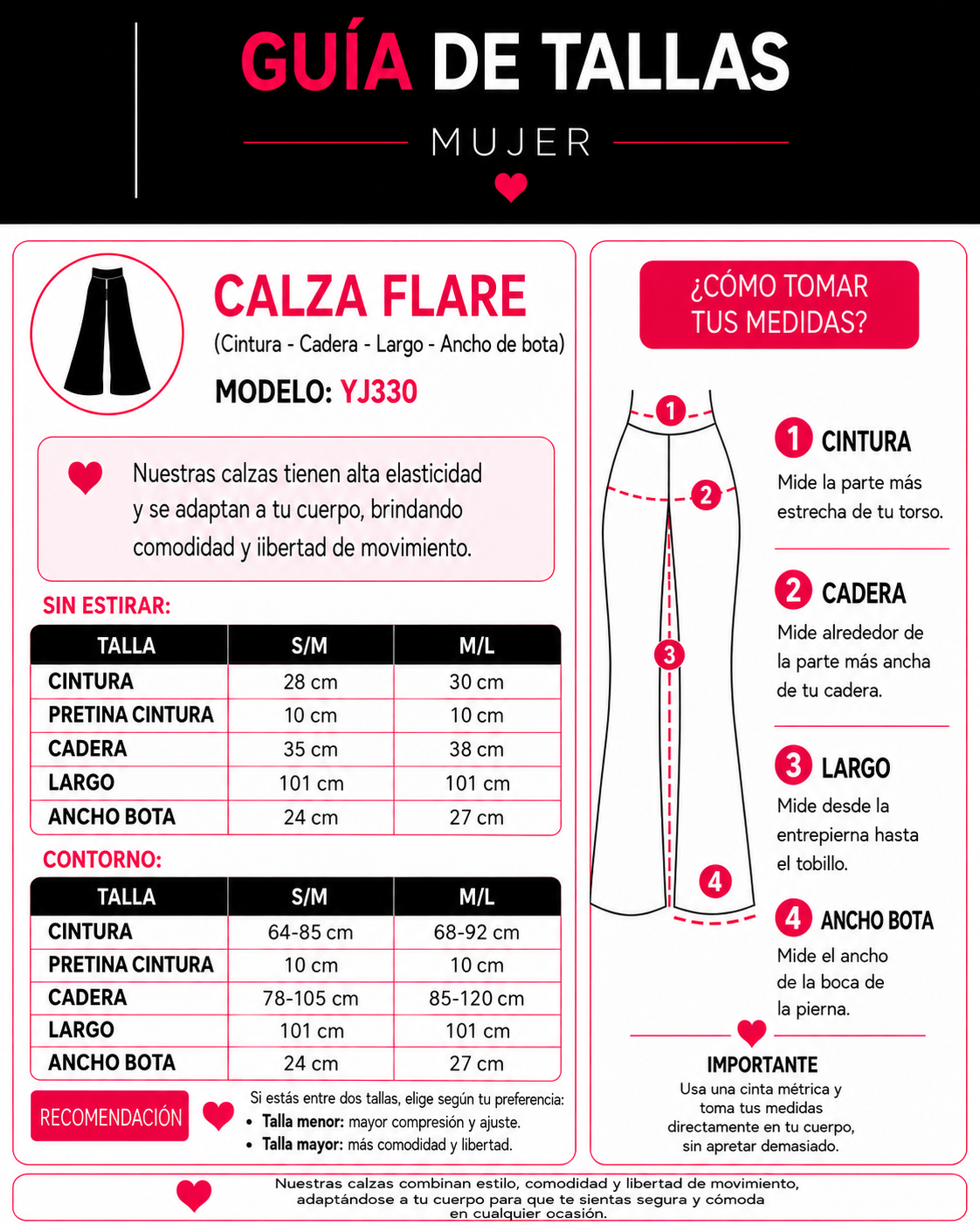 Calza Oxford Flare Push Up con Pretina en V Cruzada - YJ330
