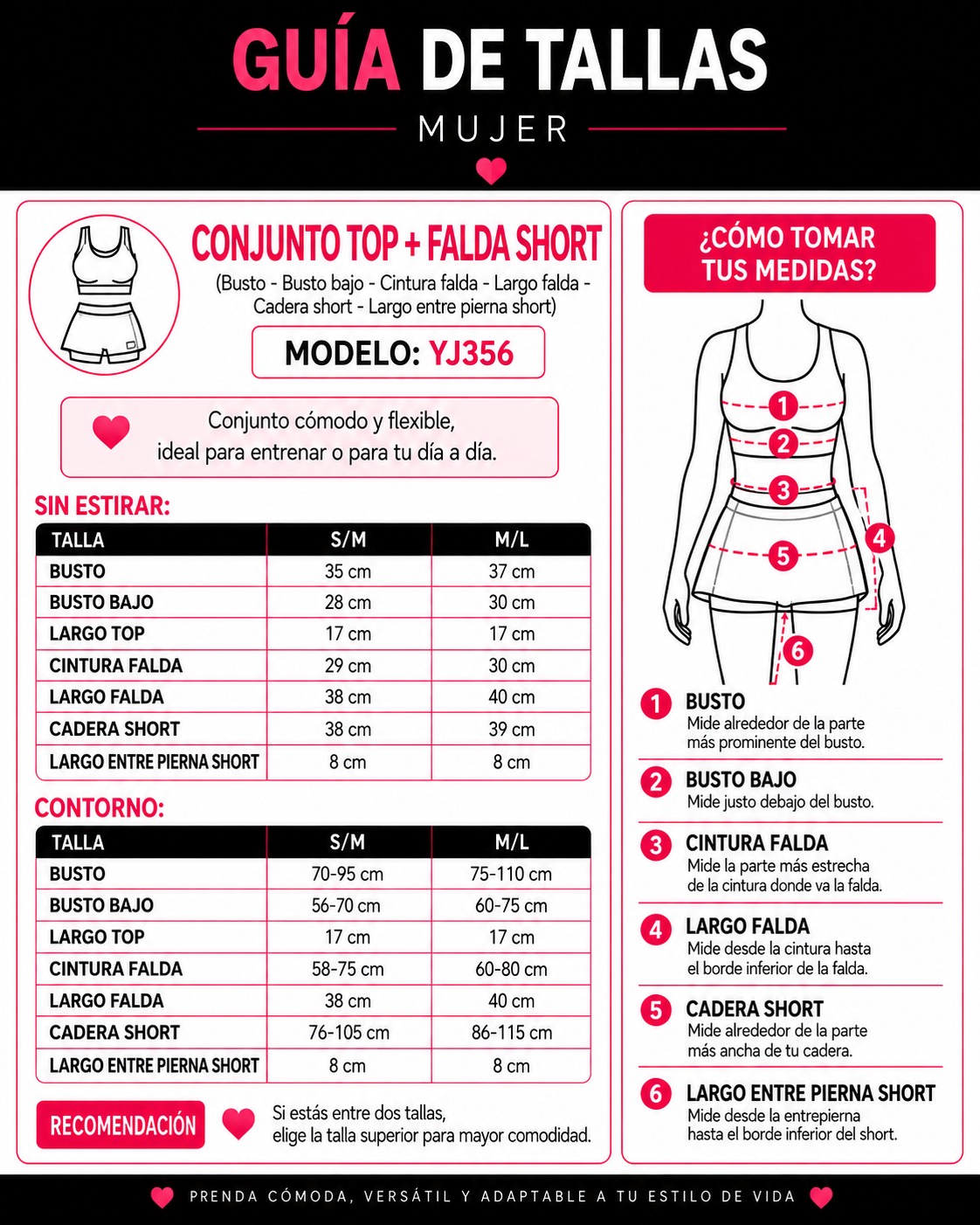Conjunto Deportivo Mujer Top Peto y Falda Short Tenis Padel - YJ356
