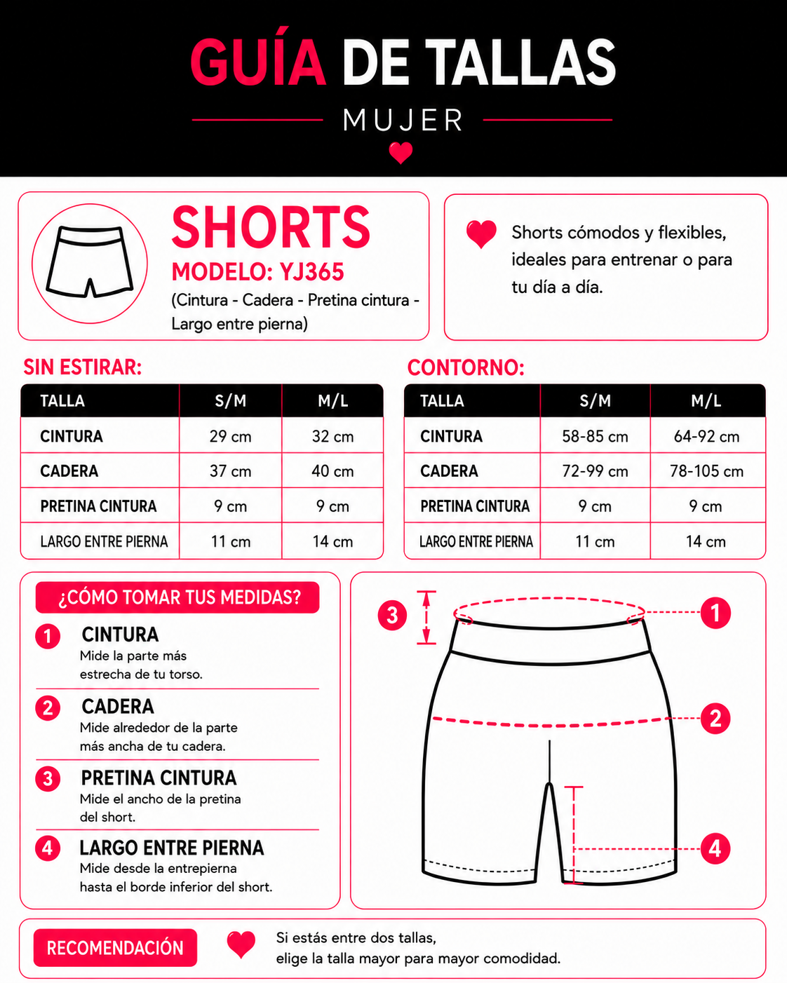 Short Deportivo Mujer Tiro Alto Ajustado Moldeador Fitness - YJ365