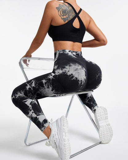 Calza Tie Dye Doble Push Up Levanta Gluteo Alta Calidad