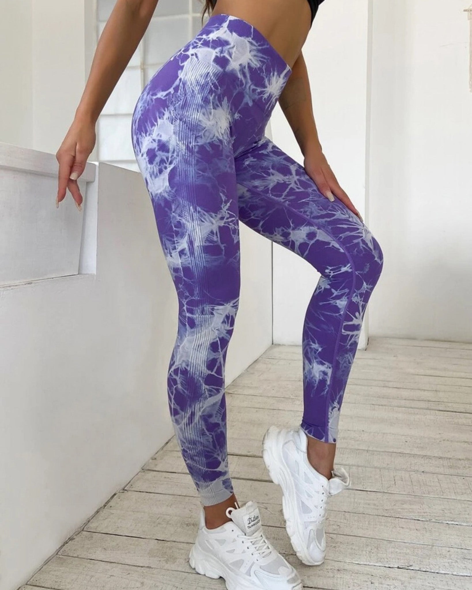 Calza Tie Dye Doble Push Up Levanta Gluteo Alta Calidad