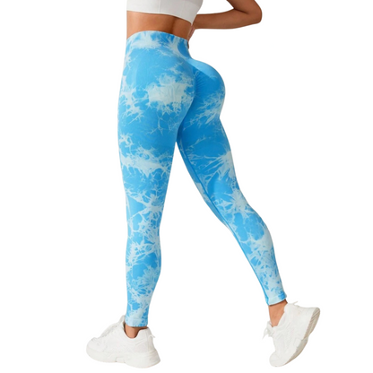Calza Tie Dye Doble Push Up Levanta Gluteo Alta Calidad