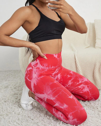 Calza Tie Dye Doble Push Up Levanta Gluteo Alta Calidad