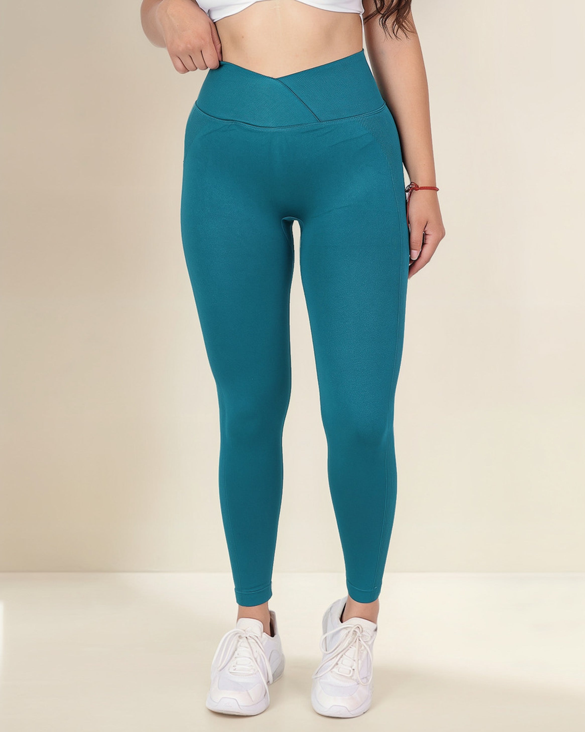 Calza Leggings Deportiva Doble Push Up Pretina Cruzada -hy04