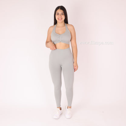 Conjunto Deportivo Calza Push Up con Pretina en V + Top Deportivo – Alta Calidad YJ164