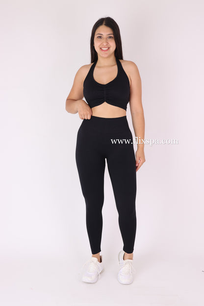 Conjunto Deportivo Calza Push Up con Pretina en V + Top Deportivo – Alta Calidad YJ164