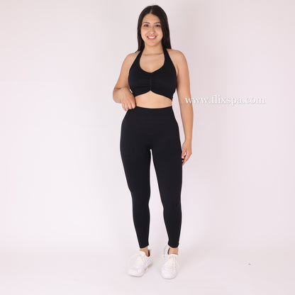 Conjunto Deportivo Calza Push Up con Pretina en V + Top Deportivo – Alta Calidad YJ164