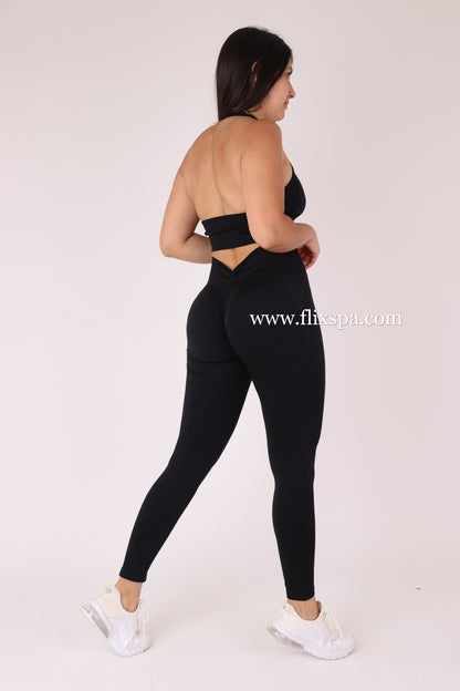 Conjunto Deportivo Calza Push Up con Pretina en V + Top Deportivo – Alta Calidad YJ164