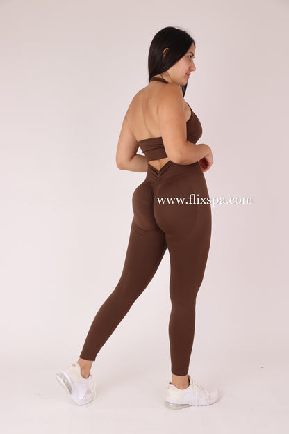 Conjunto Deportivo Calza Push Up con Pretina en V + Top Deportivo – Alta Calidad YJ164