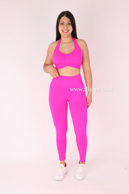 Conjunto Deportivo Calza Push Up con Pretina en V + Top Deportivo – Alta Calidad YJ164