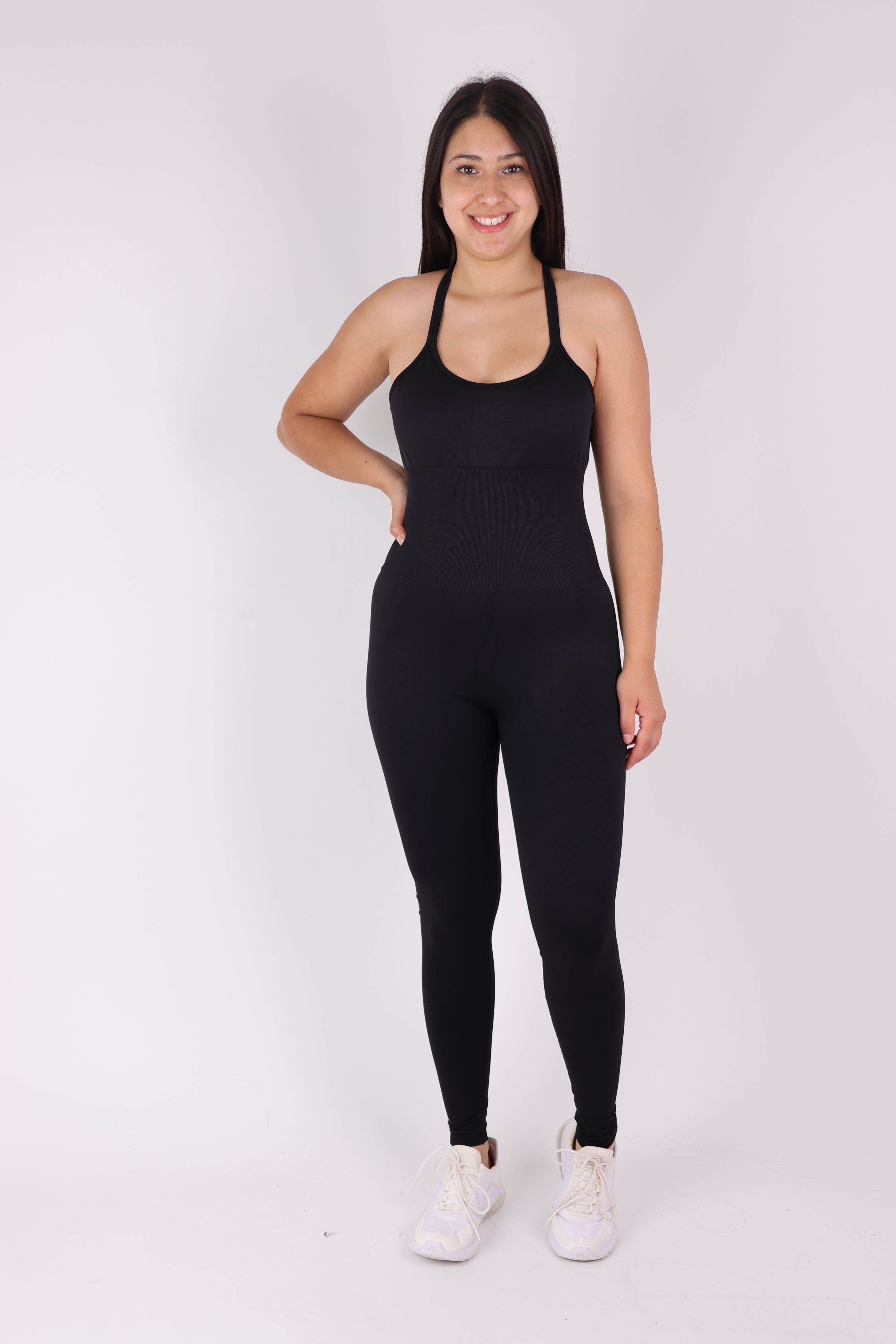 Enterito Calza Larga Push Up - Espalda Tiras Corte en V AN015