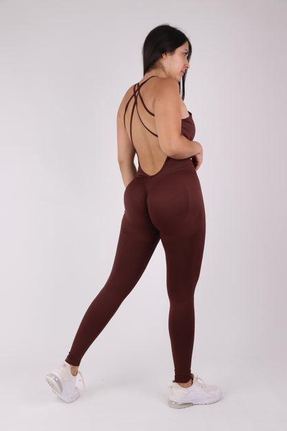 Enterito Calza Larga Push Up - Espalda Tiras Corte en V AN015