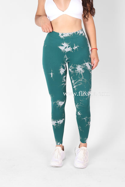 Calza Deportiva Leggings tie dye Pretina en V doble push up - HY28