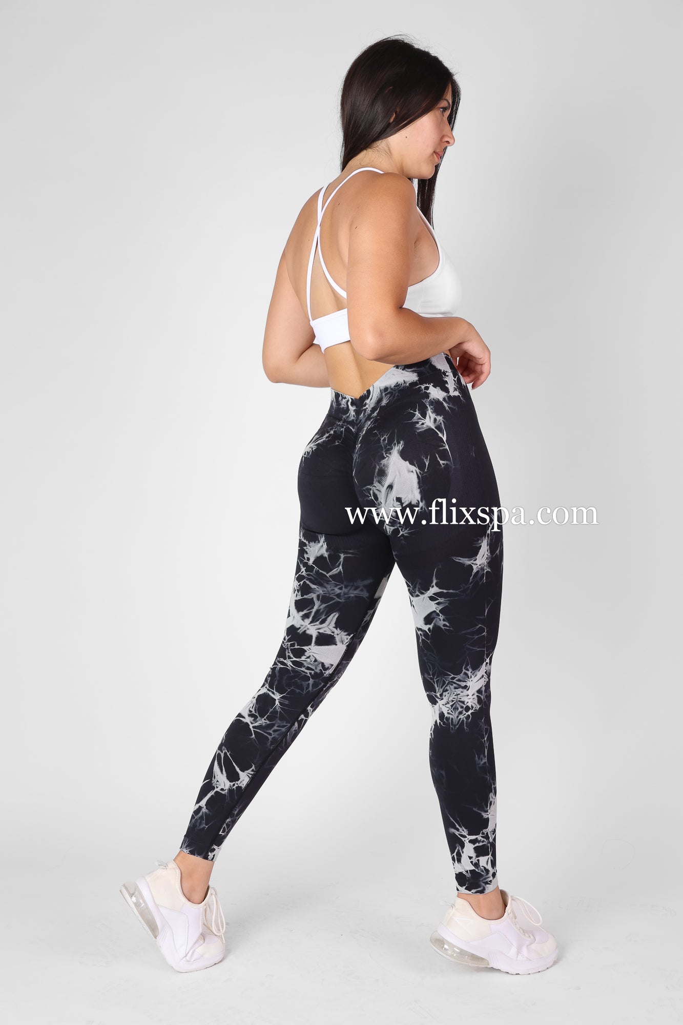 Calza Deportiva Leggings tie dye Pretina en V doble push up - HY28