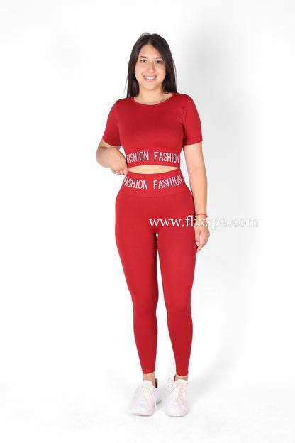 Conjunto Largo gym deportiva Polera y calza doble push up - fashion HY11