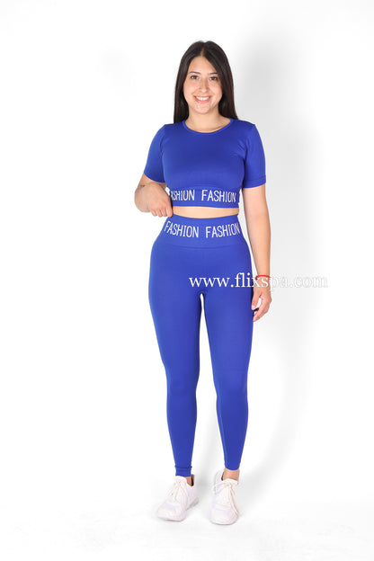 Conjunto Largo gym deportiva Polera y calza doble push up - fashion HY11