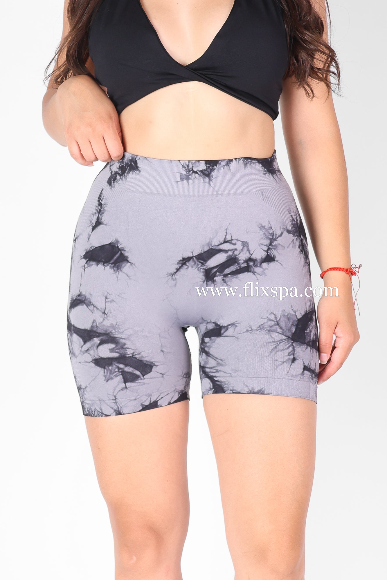 Short Tie Dye Doble Push Up Pretina Alta en V - HY09