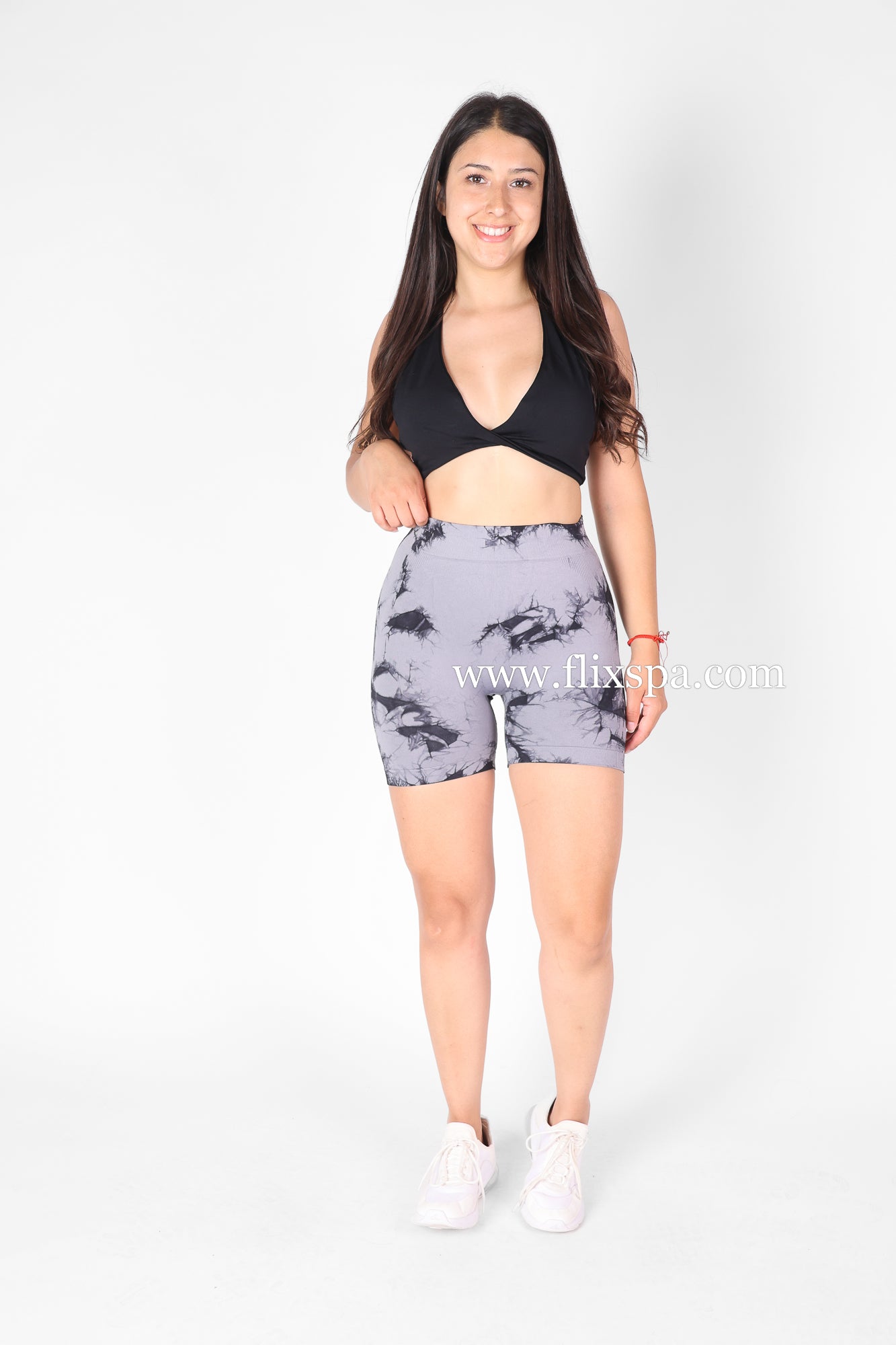 Short Tie Dye Doble Push Up Pretina Alta en V - HY09