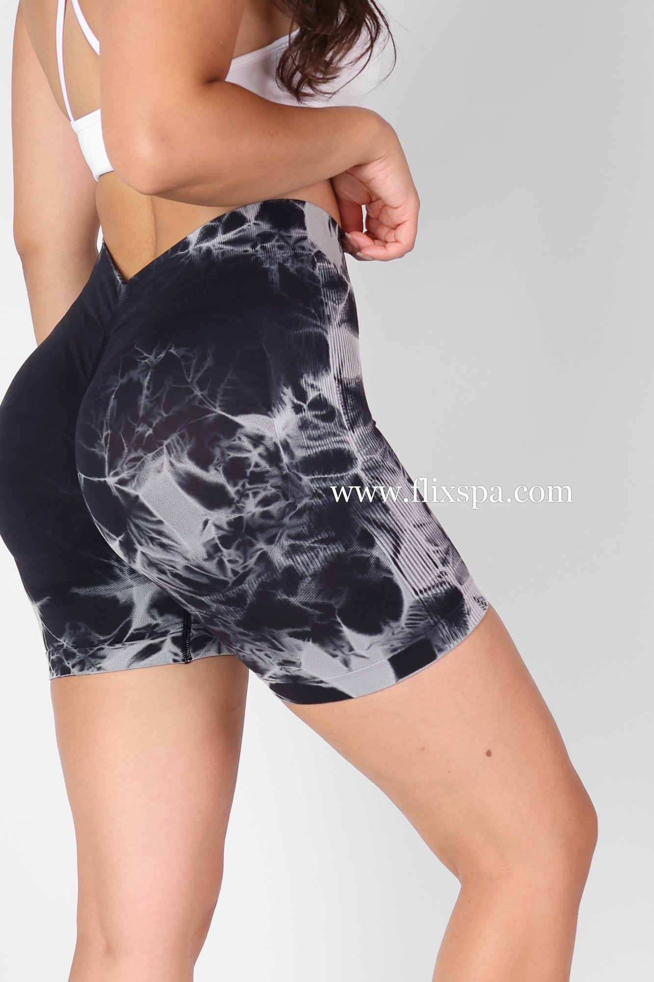 Short Tie Dye Doble Push Up Pretina Alta en V - HY09