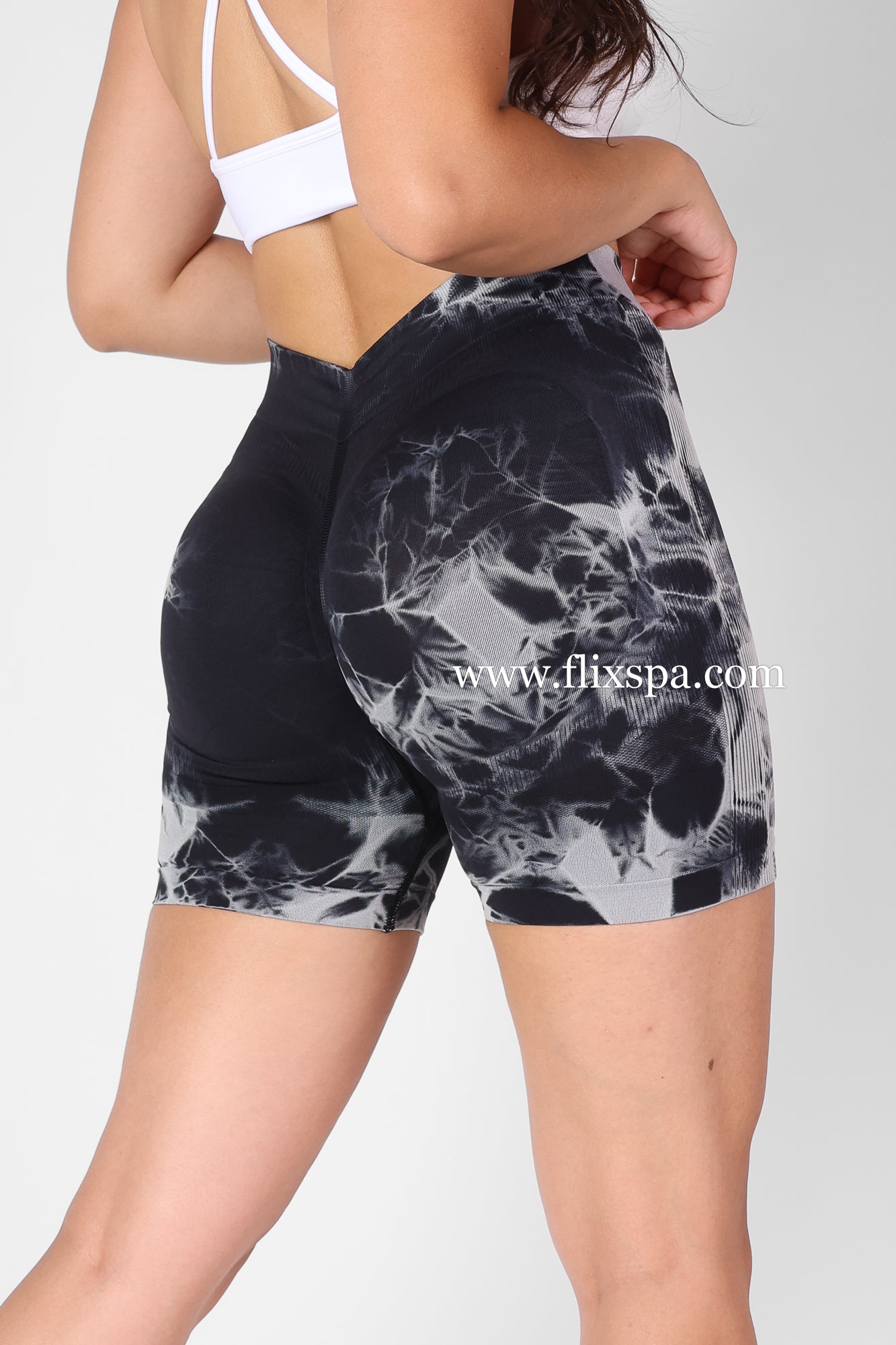 Short Tie Dye Doble Push Up Pretina Alta en V - HY09
