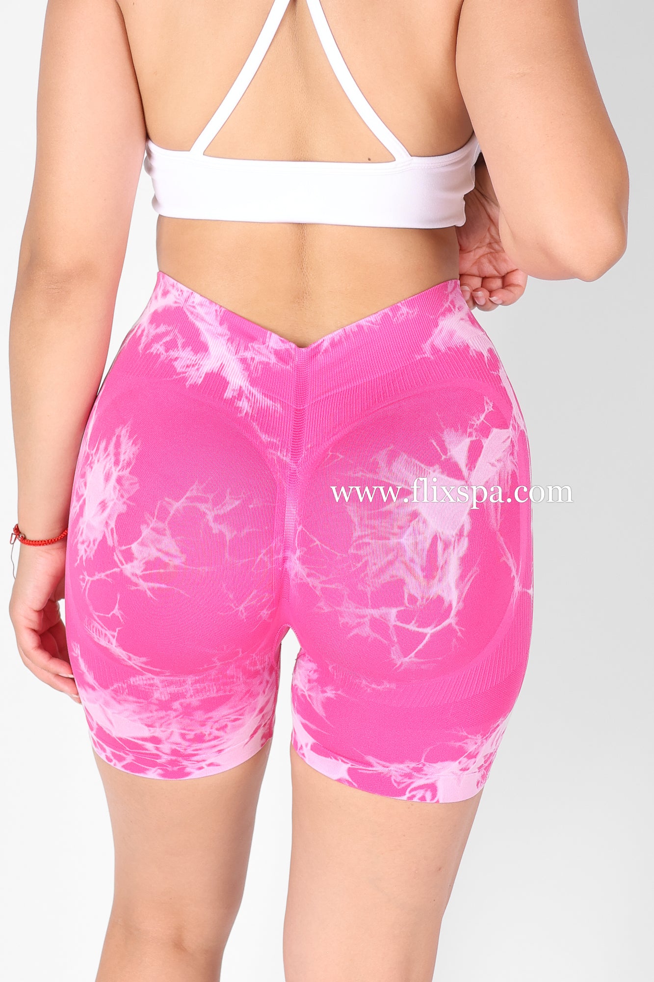 Short Tie Dye Doble Push Up Pretina Alta en V - HY09