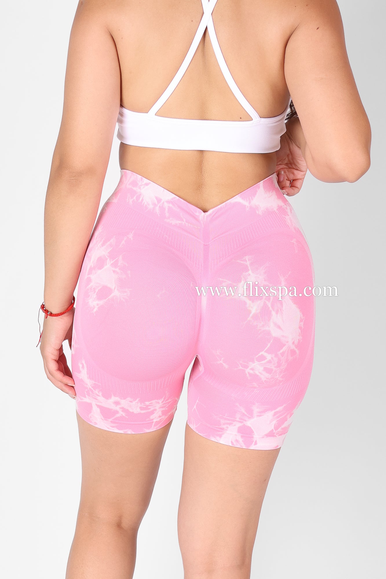 Short Tie Dye Doble Push Up Pretina Alta en V - HY09