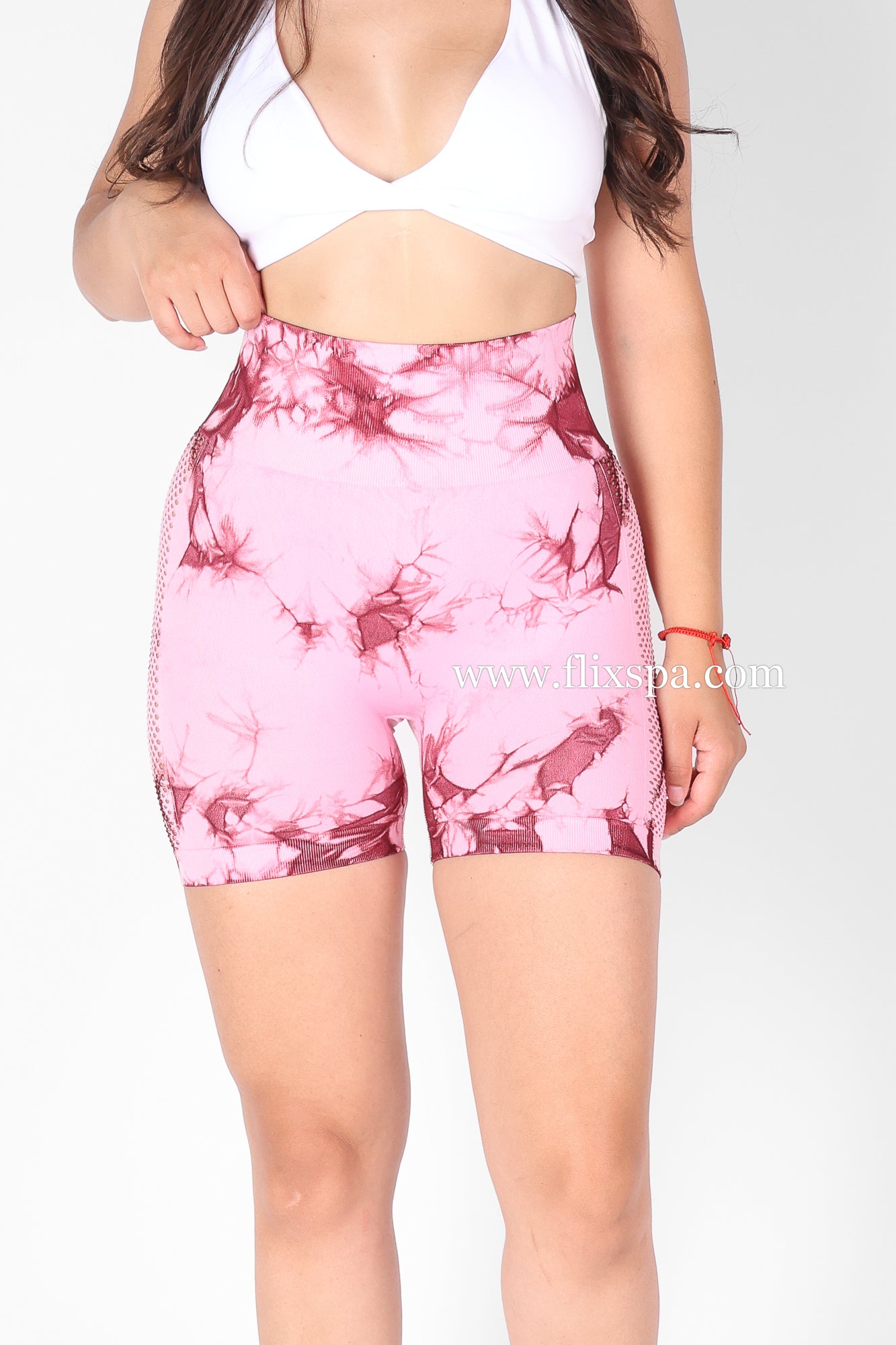 Short Deportivo Levanta cola Doble push up tie dye malla lateral - HY19