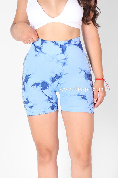 Short Deportivo Levanta cola Doble push up tie dye malla lateral - HY19