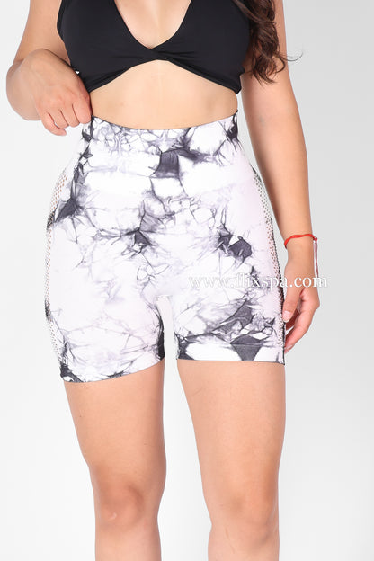 Short Deportivo Levanta cola Doble push up tie dye malla lateral - HY19