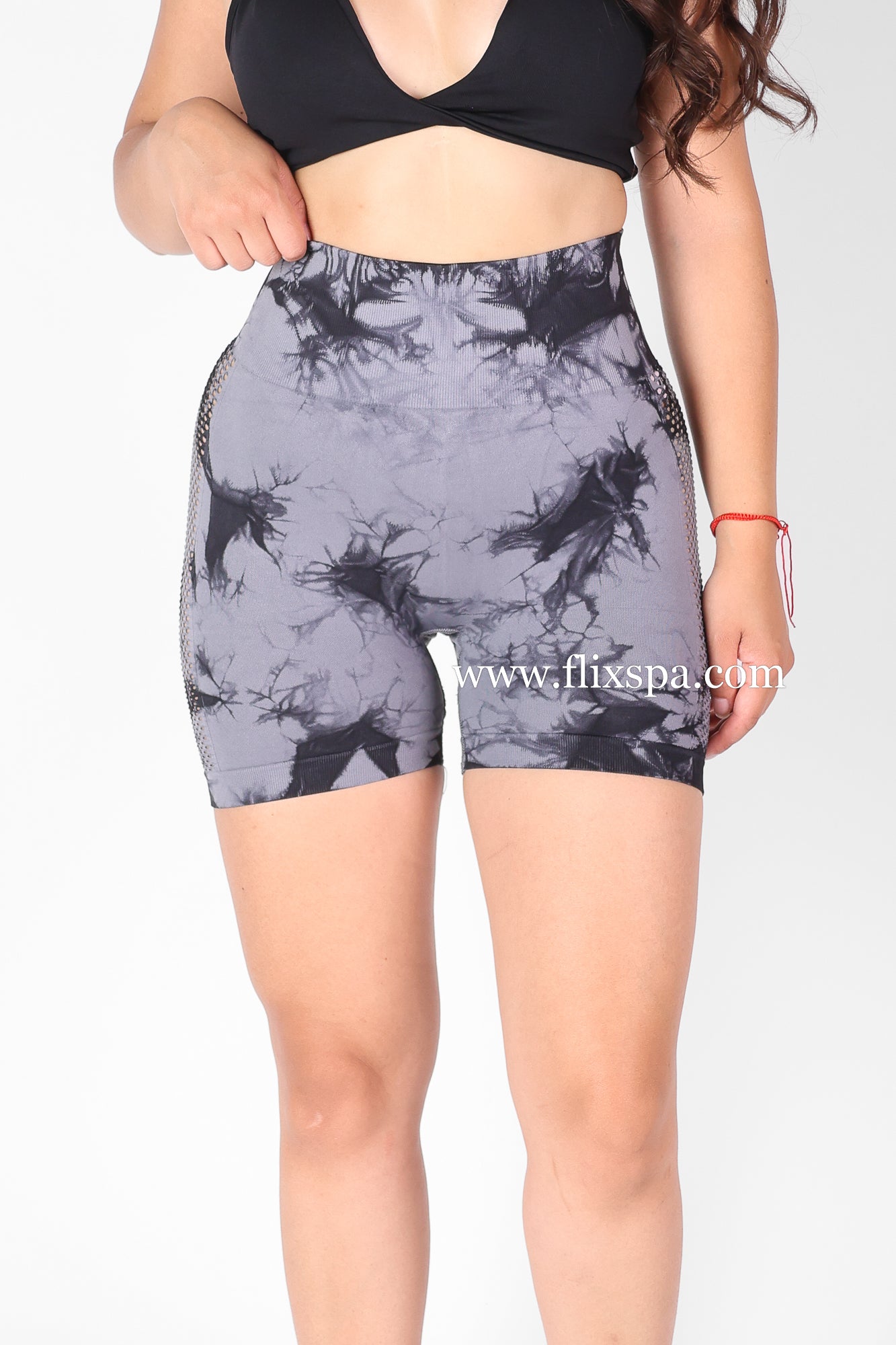 Short Deportivo Levanta cola Doble push up tie dye malla lateral - HY19