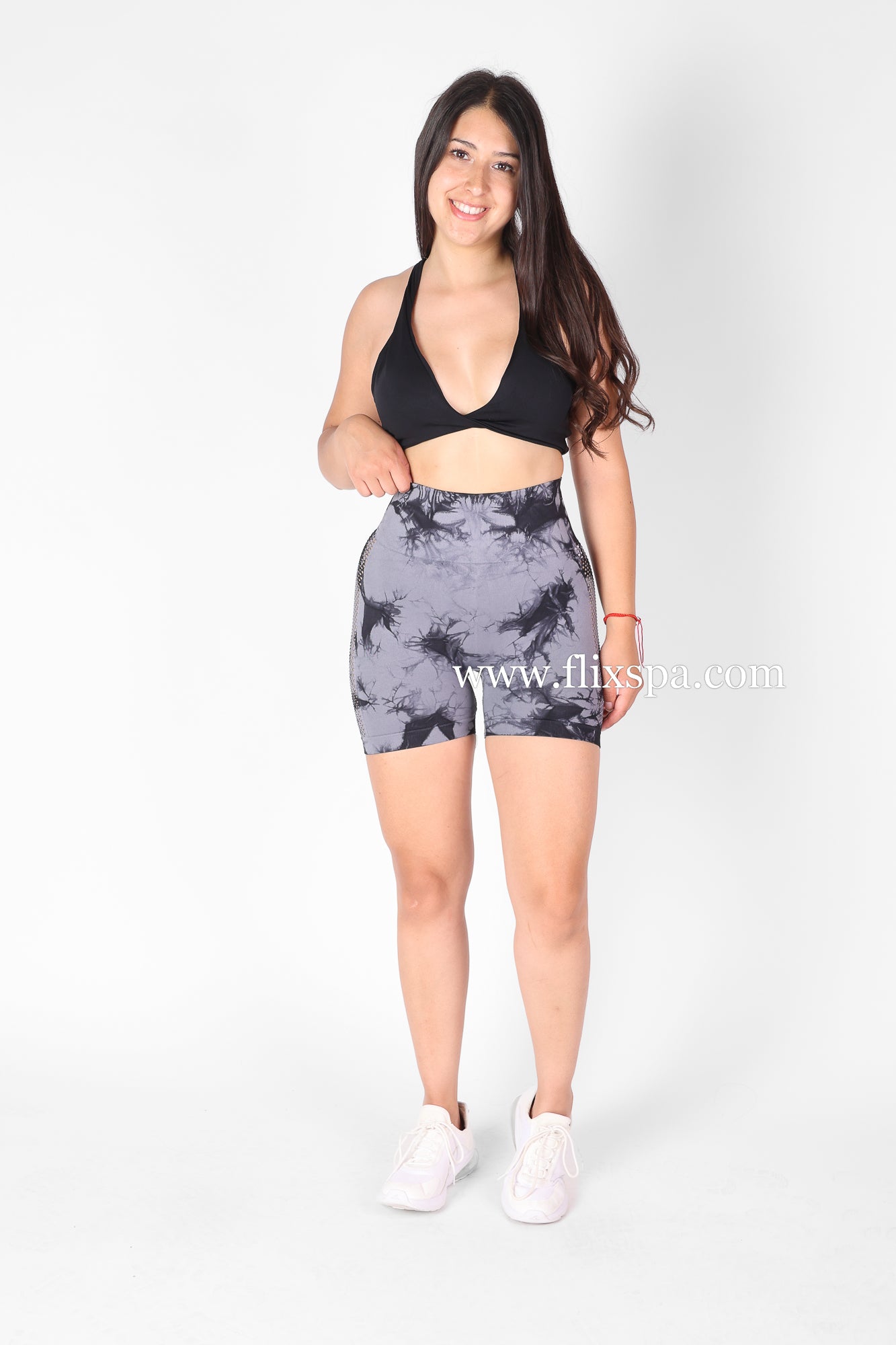 Short Deportivo Levanta cola Doble push up tie dye malla lateral - HY19