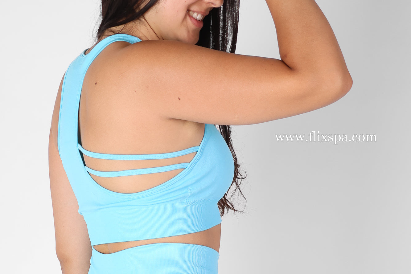 Conjunto Deportivo Gym - Short Push Up y Top con Detalle - Levanta Cola - 88455