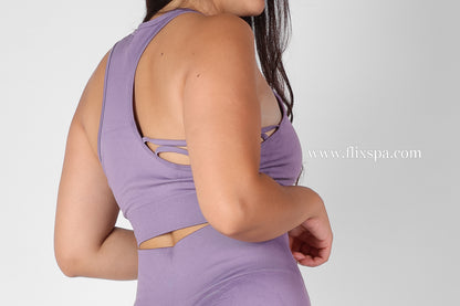 Conjunto Deportivo Gym - Short Push Up y Top con Detalle - Levanta Cola - 88455