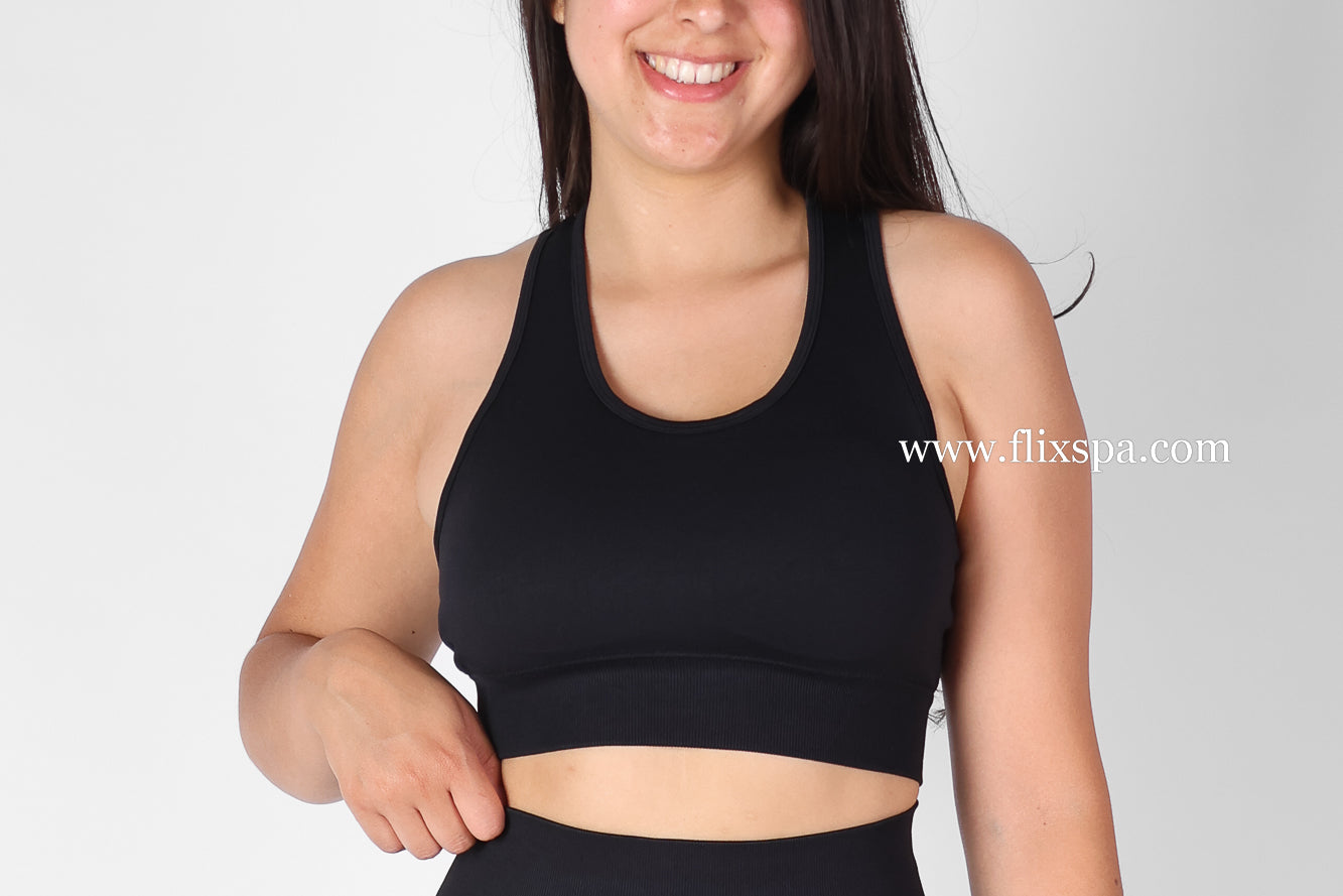 Conjunto Deportivo Gym - Short Push Up y Top con Detalle - Levanta Cola - 88455