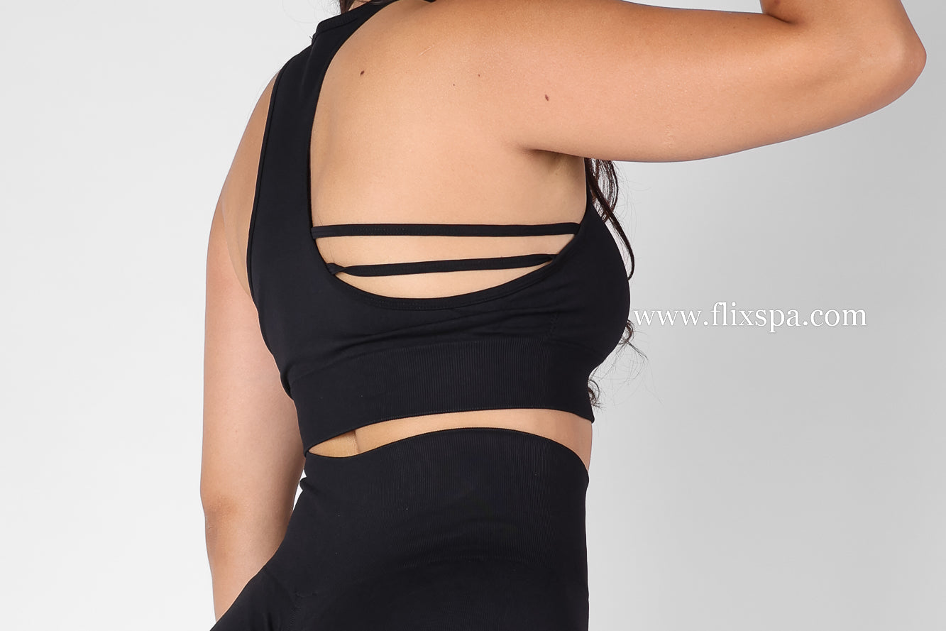Conjunto Deportivo Gym - Short Push Up y Top con Detalle - Levanta Cola - 88455