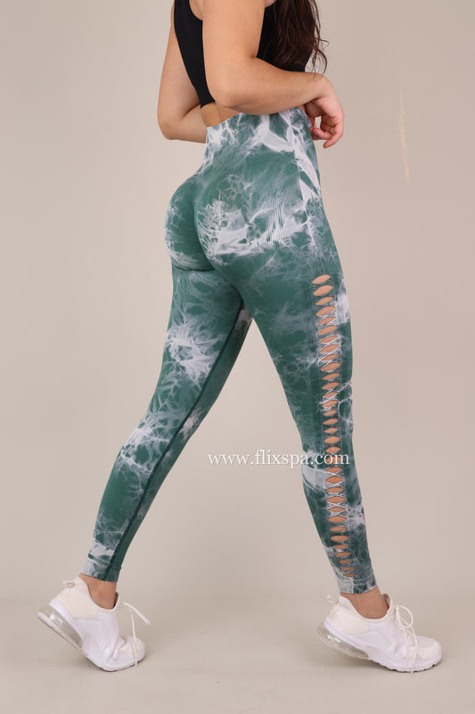 Calza Tie dye Push Up con Abertura lateral Alta calidad -  YJ148