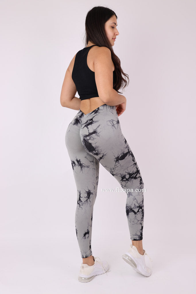 Calza Push up Pretina en V Tie dye - HY212 Alta Calidad