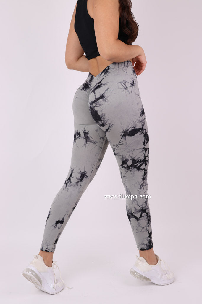 Calza Push up Pretina en V Tie dye - HY212 Alta Calidad