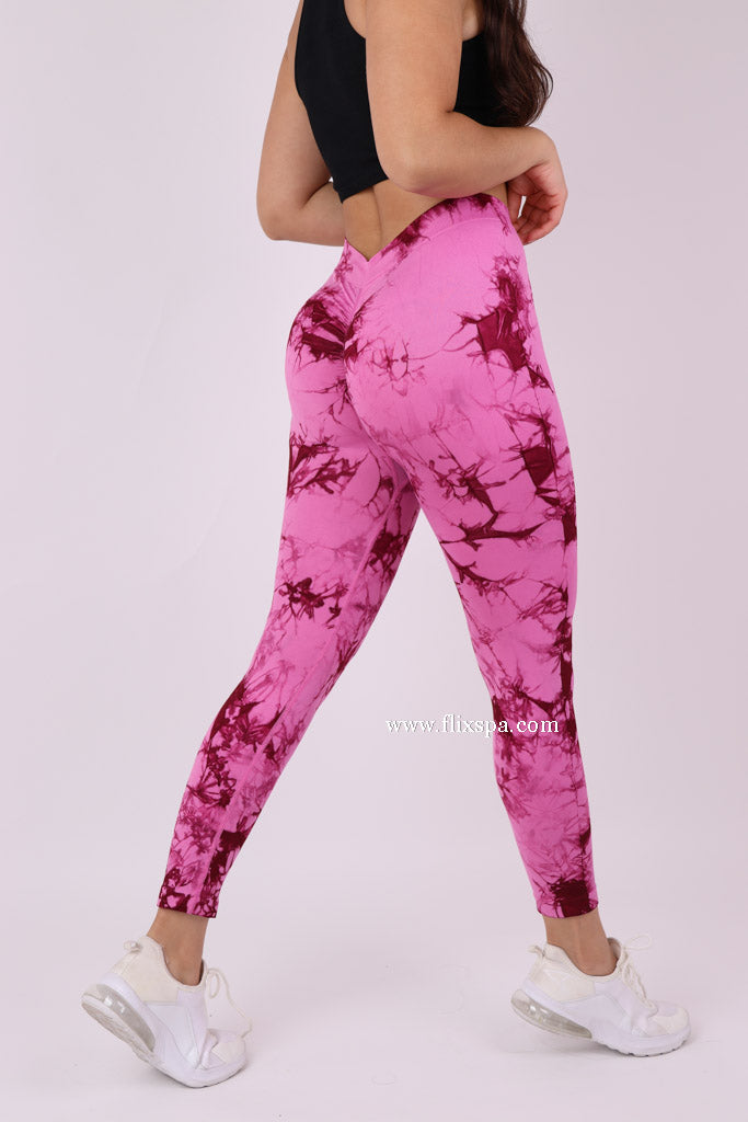 Calza Push up Pretina en V Tie dye - HY212 Alta Calidad