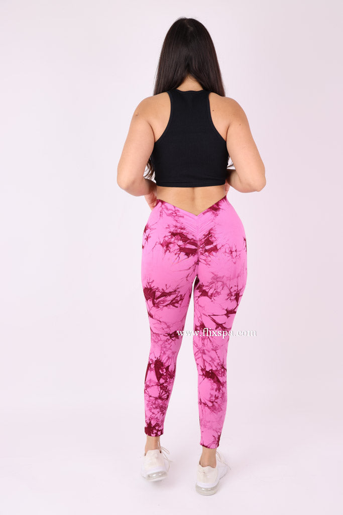 Calza Push up Pretina en V Tie dye - HY212 Alta Calidad