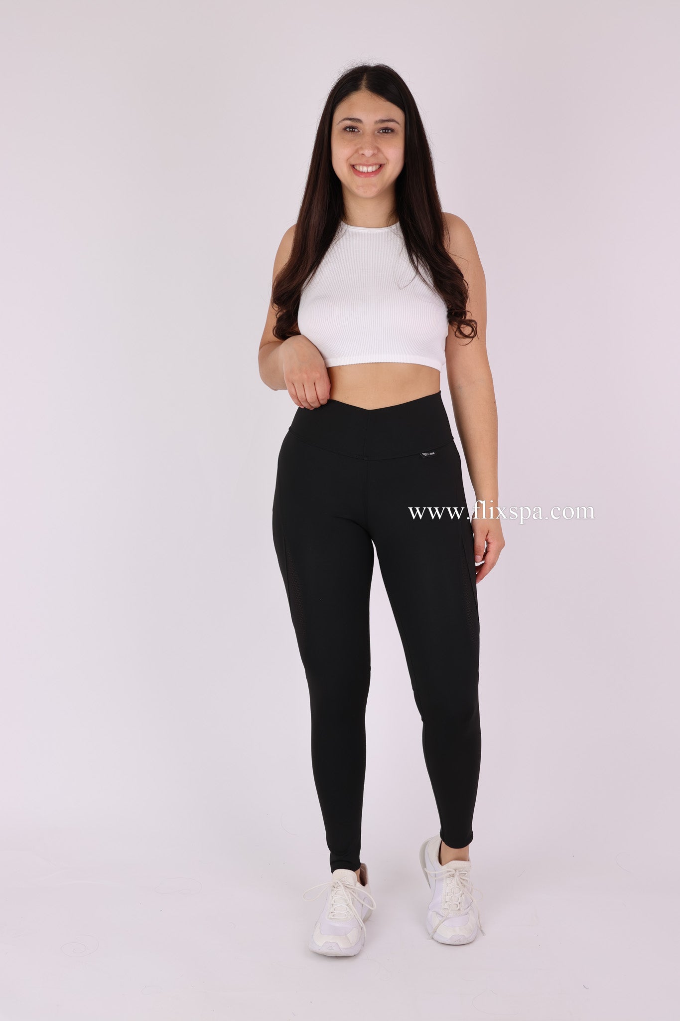 Calza Deportiva Mujer con Malla Lateral Transpirable