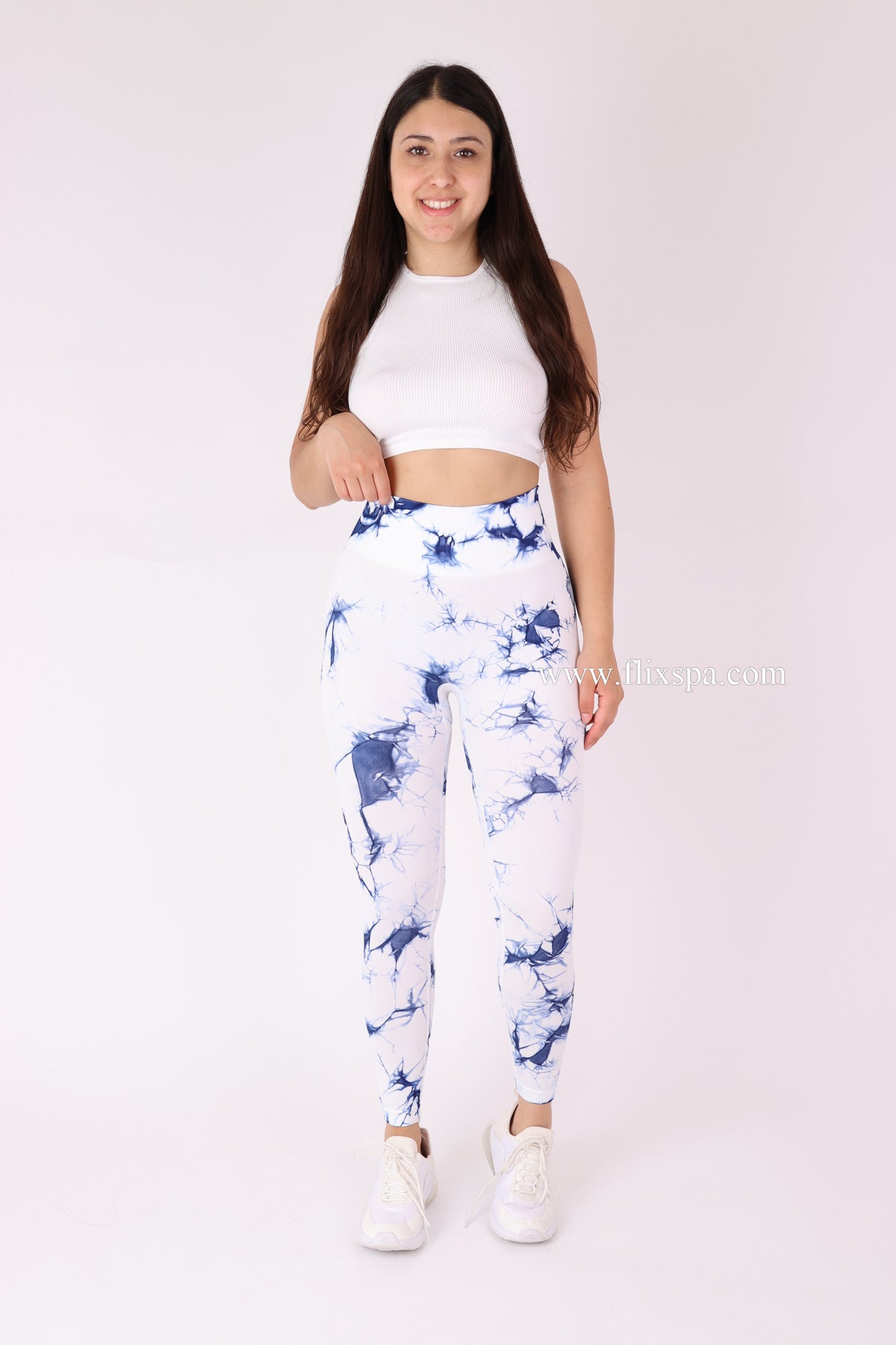 Calza Tie dye Fondo Blanco Doble Push up - HY33