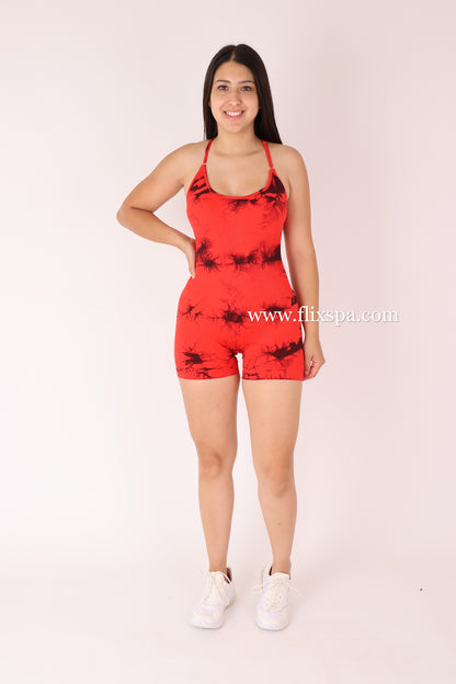 Enterito Deportivo Push Up Tie Dye - Tiras Cruzadas BX113
