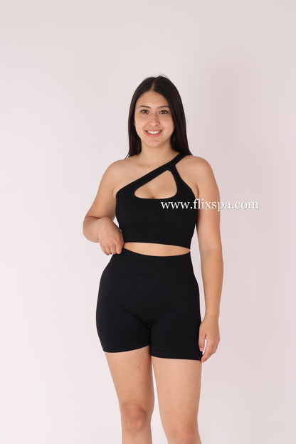 Peto Top deportivo cruzado con escote asimetrico - YJ183