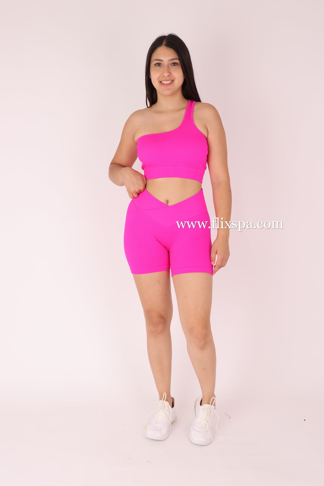 Conjunto Corto Push up Short pretina cruzada y Peto Asimétrico - YJ182